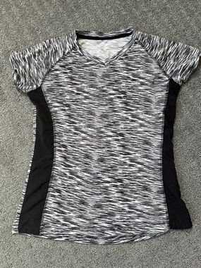 Game Time Black & White Space-Dye Short Sleeve Athletic Tee
